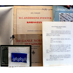 Skjulte sindbilleder i vor haandarbejdsmønstre. H.C. Andersens Eventyr i korssting. 100 gamle Nordiske Hulsømme. m.m.