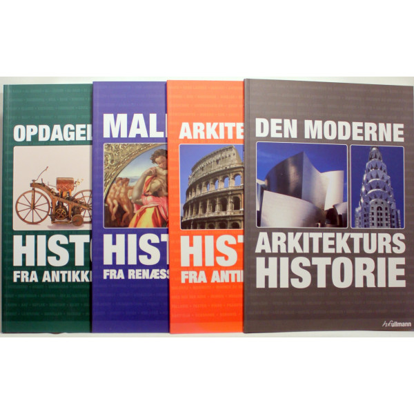 Den moderne arkitekturs historie. Arkitekturens historie. Maleriets historie. Opdagelsernes historie. 4 stk.