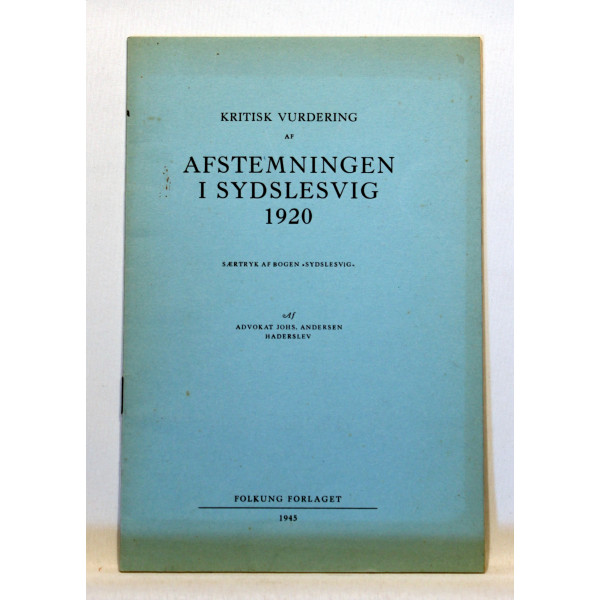 Kritisk vurdering af Afstemningen i Sydslesvig 1920