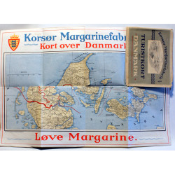 Korsør Margarinefabrik A/S Turistkort over Danmark