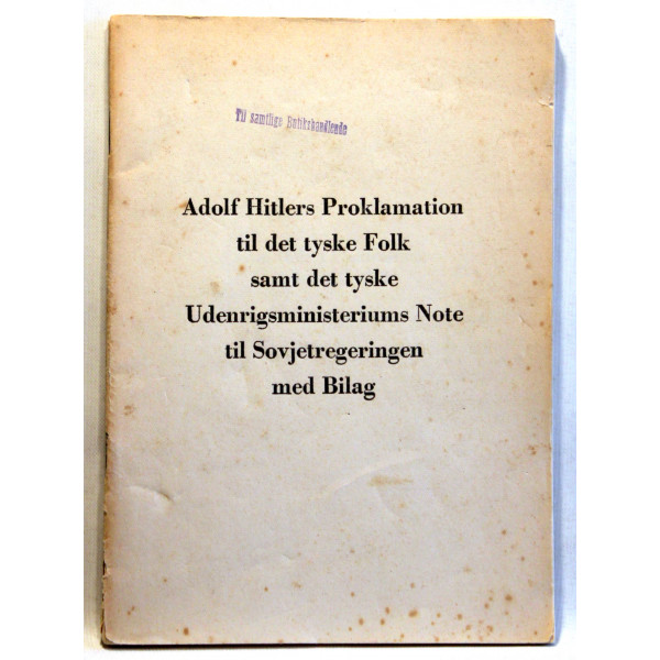 Adolf Hitlers Proklamation til det tyske Folk