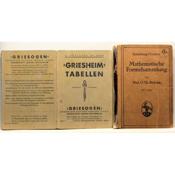 Mathematische Formelsammlung. Griesheim Tabellen