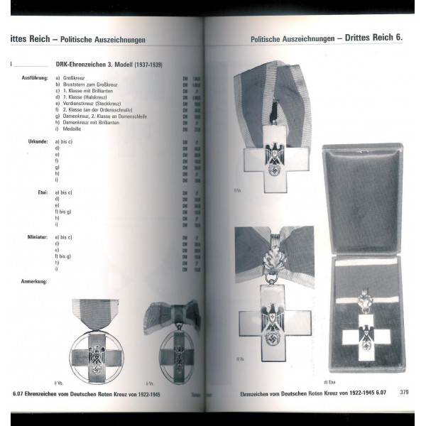 Bewertungs-Katalog Orden und Ehrenzeichen Deutschland 1871 - 1945