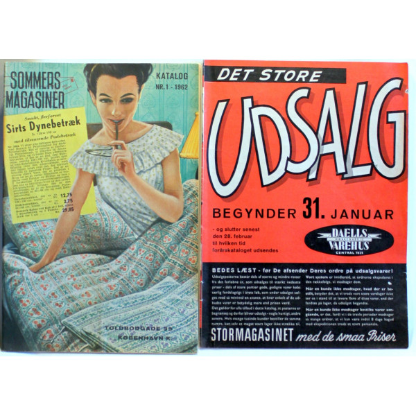 Sommers Magasiner. Katalog Nr. 1. + Det store Udsalg. 1962
