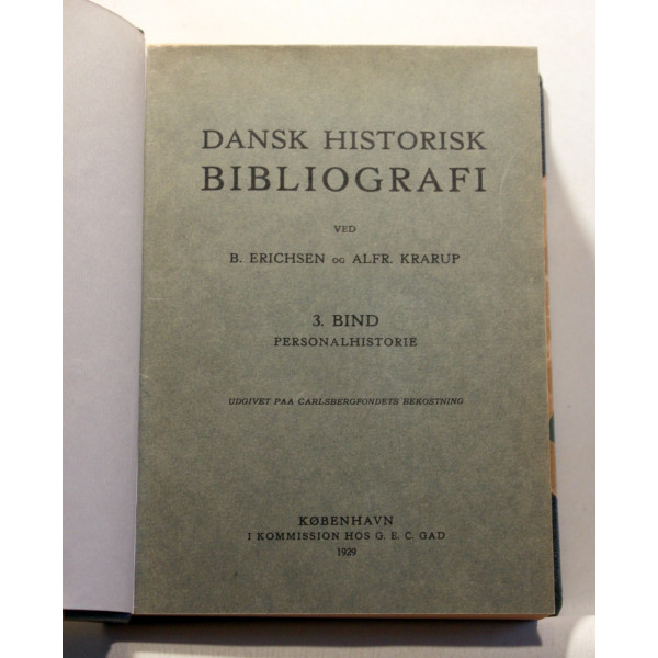 Dansk Historisk Bibliografi. Bind 3.