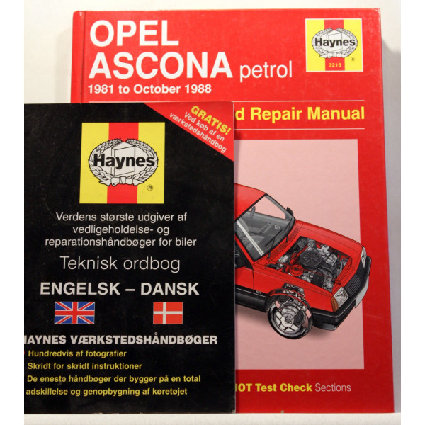 Opel Ascona Petrol. 1981 to October 1988 + Teknisk ordbog