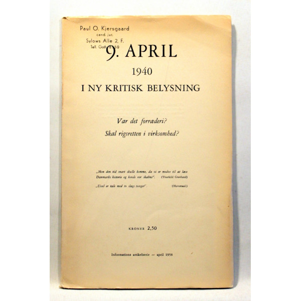 9. April 1940 i ny kritisk belysning
