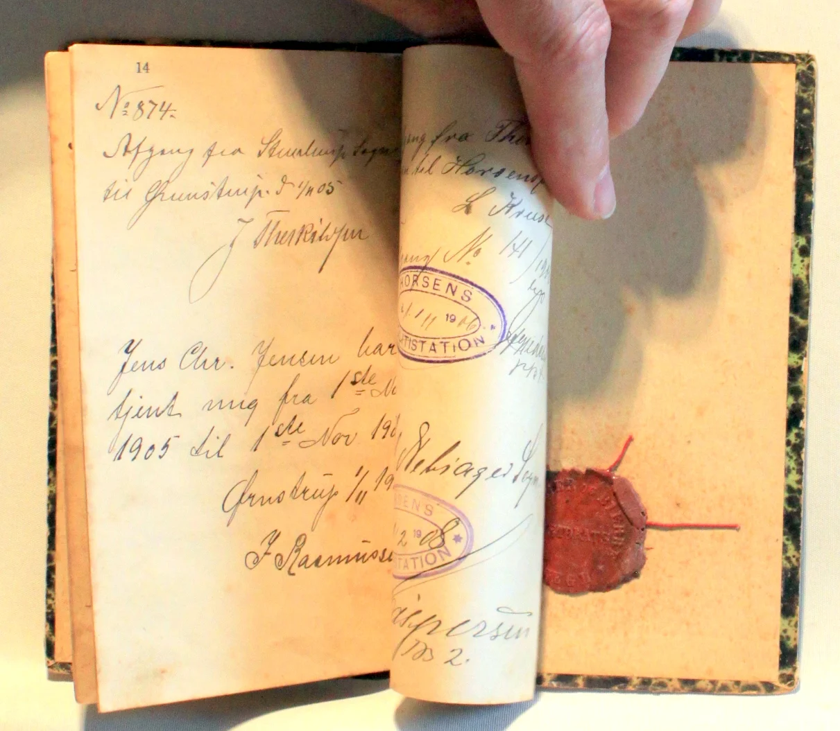 Bogomslag: Skudsmaalsbog for Jens Kristian Jensen 30/4 1898 af Jens Kristian Jensen