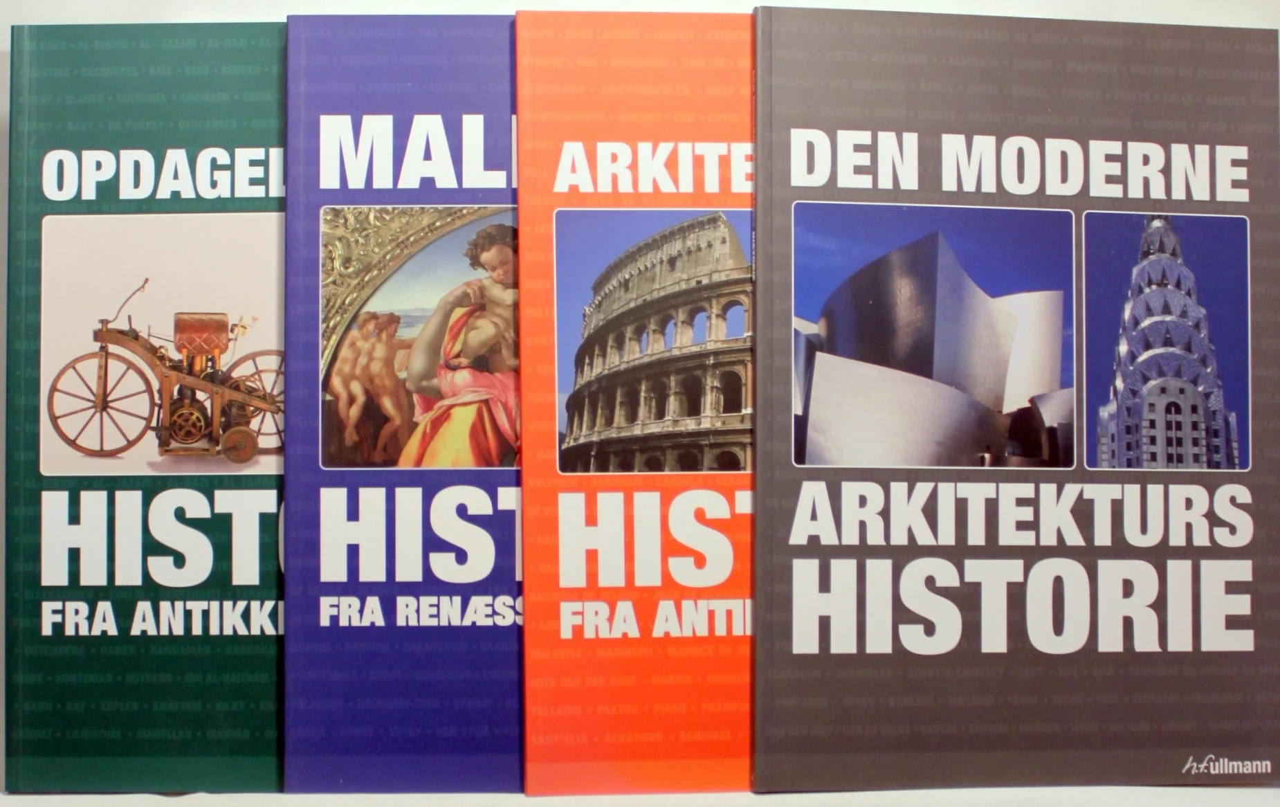 Den moderne arkitekturs historie. Arkitekturens historie. Maleriets historie. Opdagelsernes historie. 4 stk.