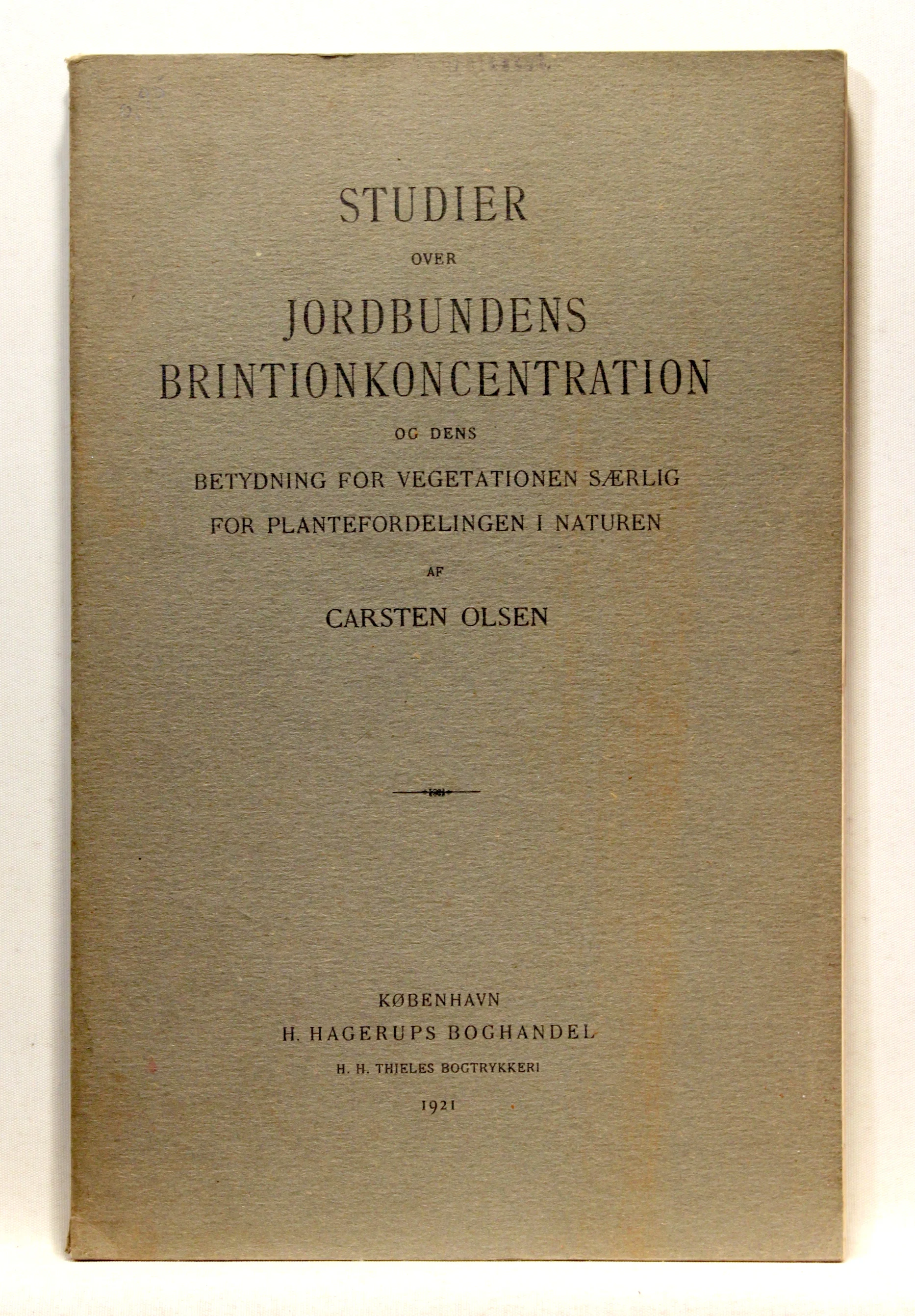 Studier over jordbundens brintionkoncentration