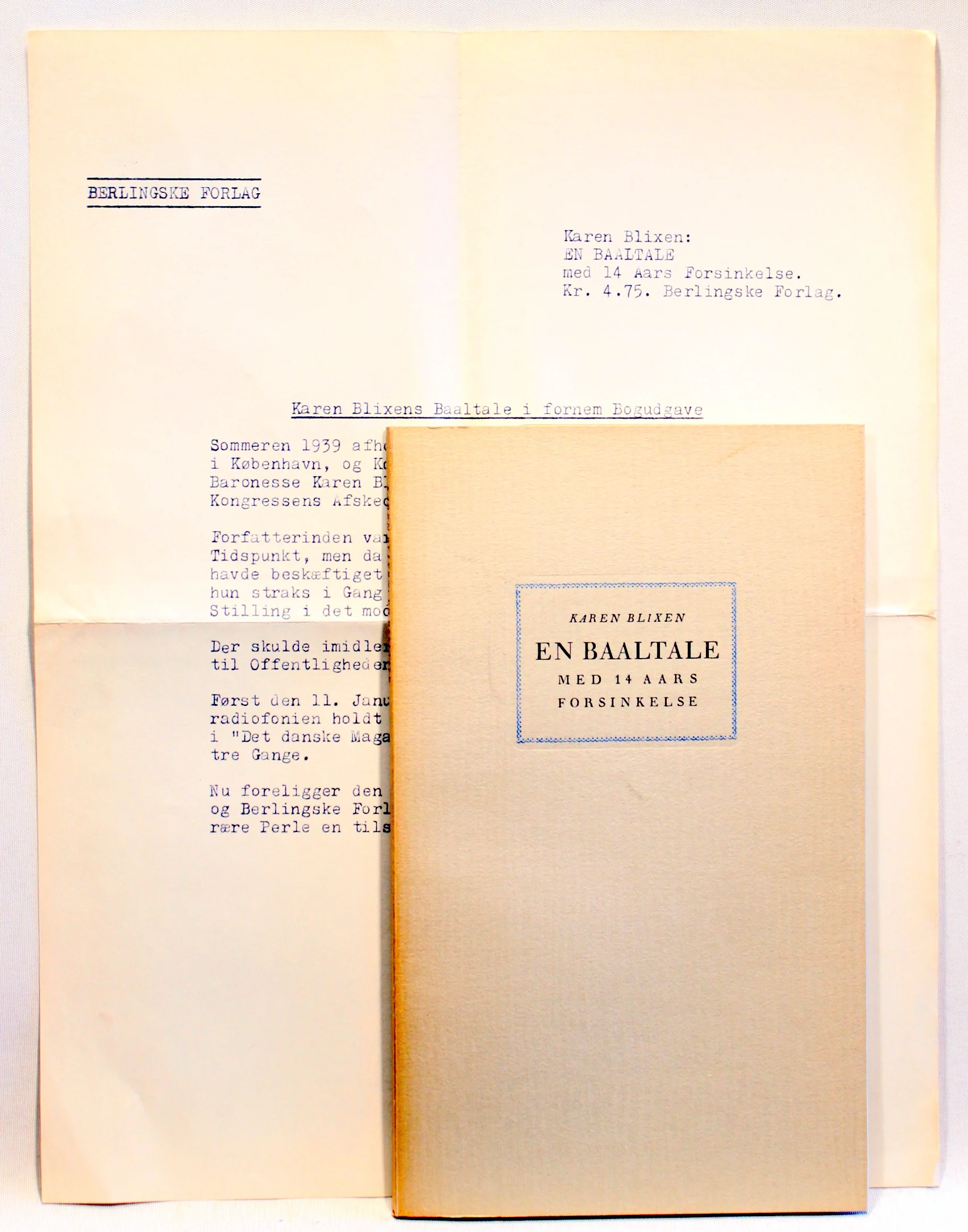 En Baaltale med 14 Aars Forsinkelse