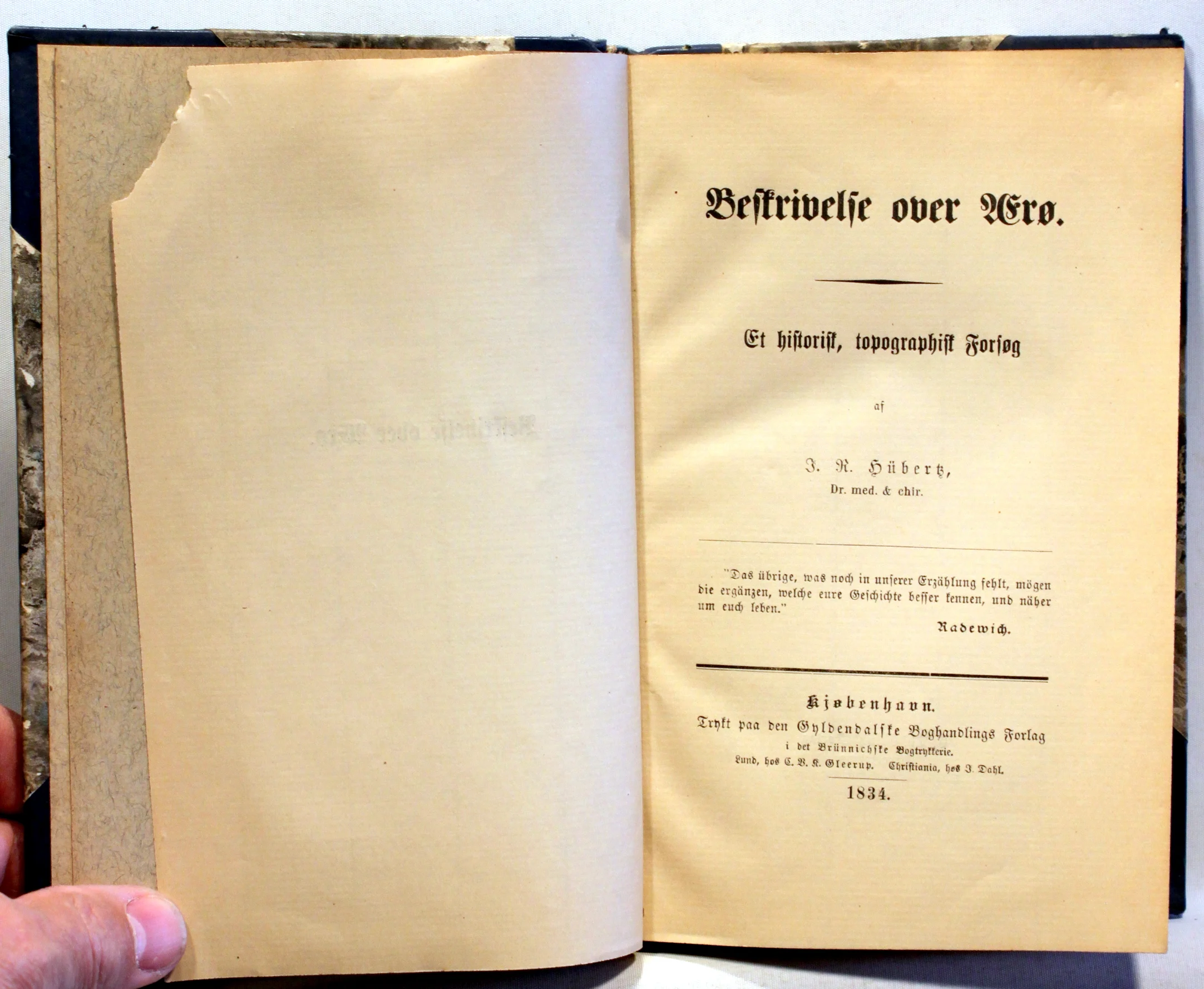 Beskrivelse over Ærø. Et historisk topografisk forsøg. 1834