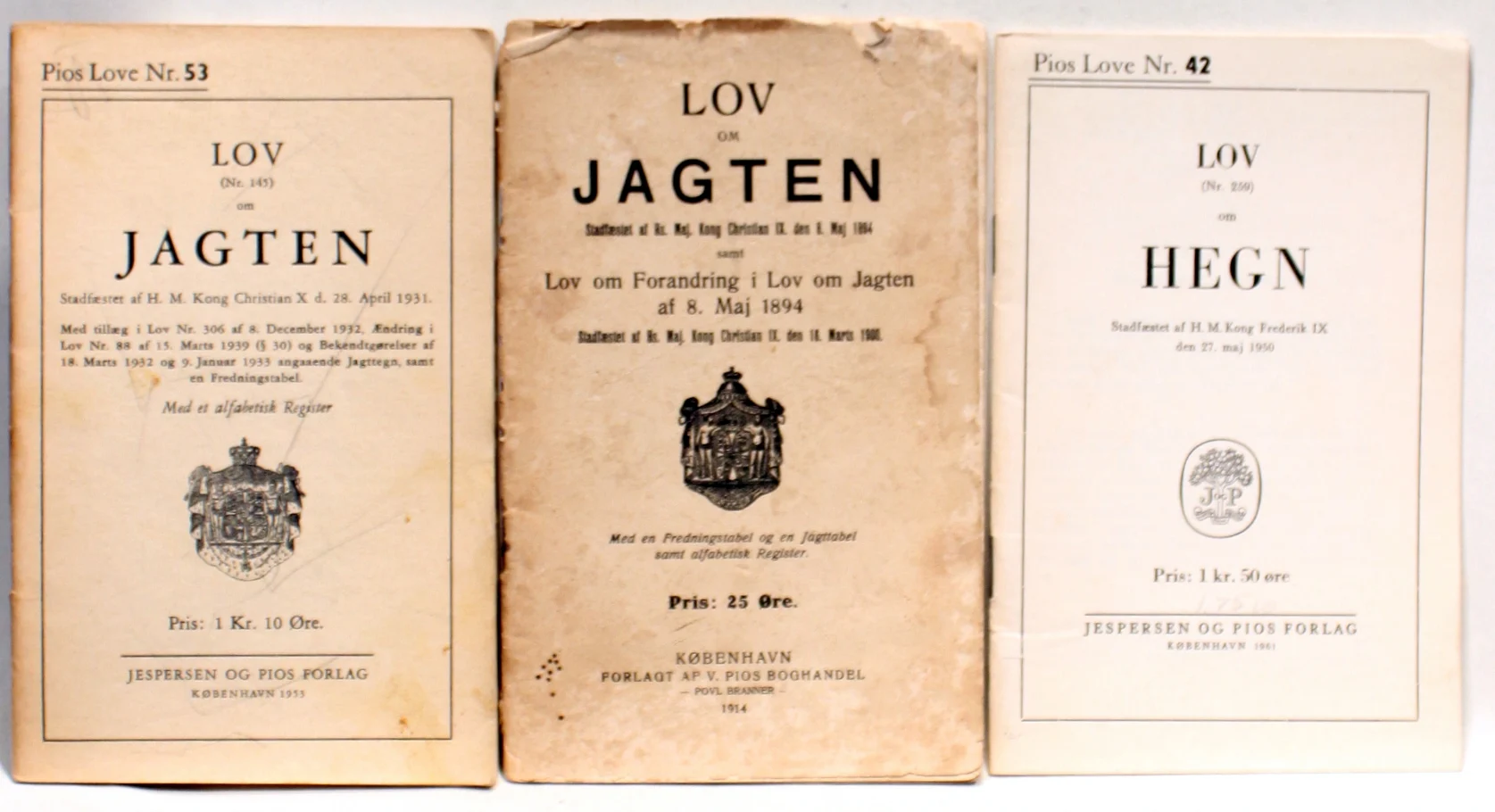 Lov om Jagt. Lov om Hegn