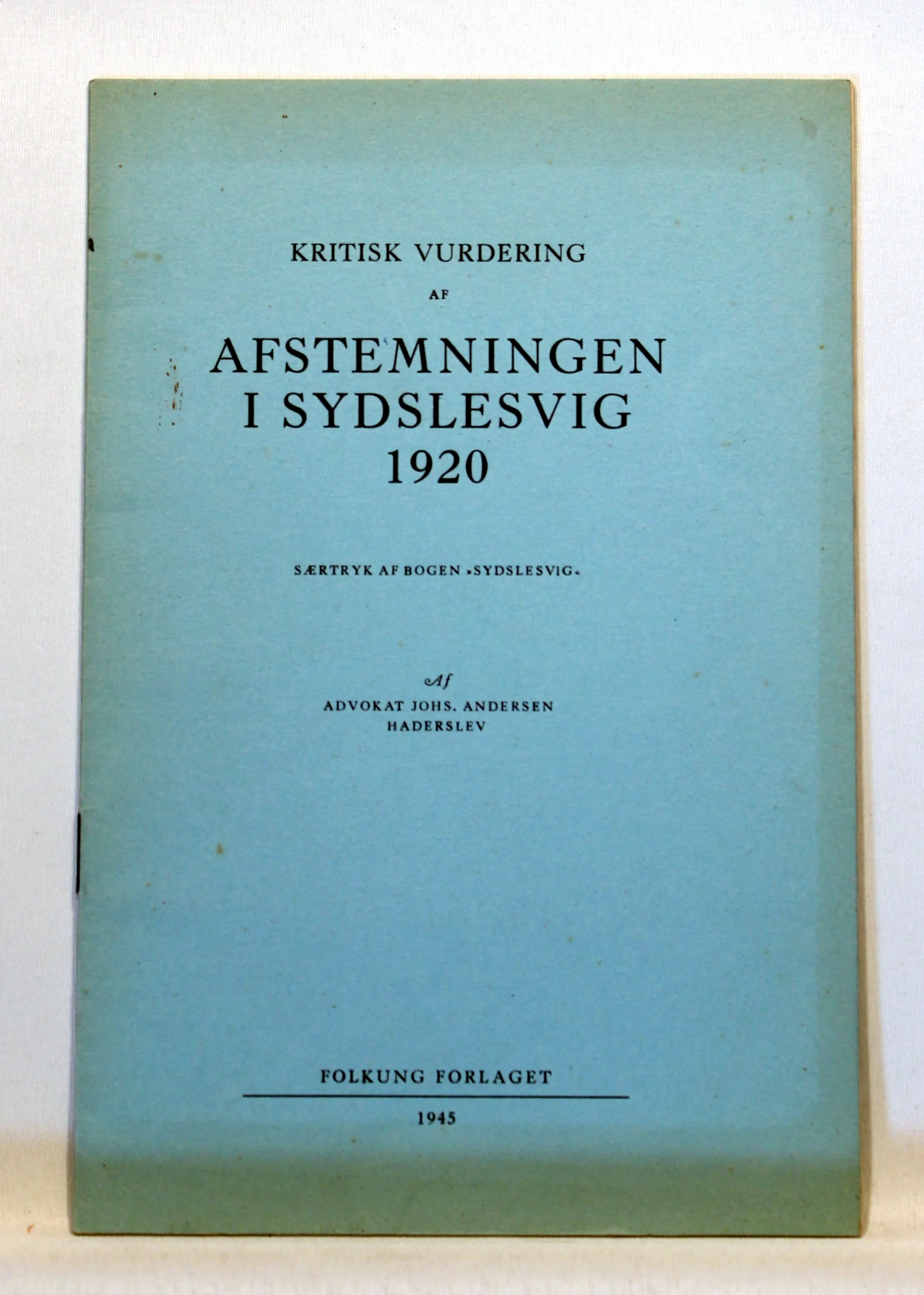 Kritisk vurdering af Afstemningen i Sydslesvig 1920