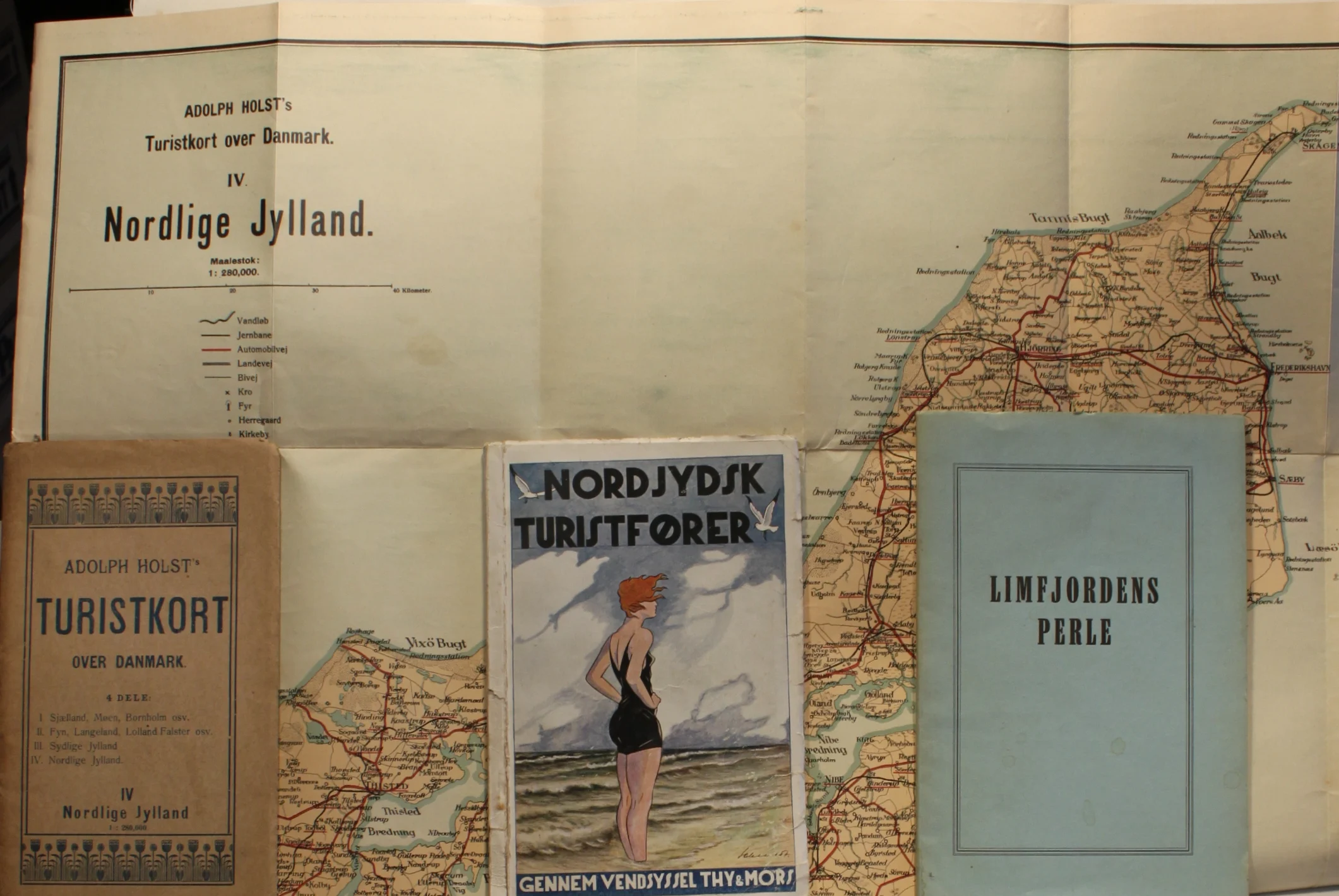 Limfjordens Perle. Nordjydsk Turistfører. Turistkort Nordlige Jylland.