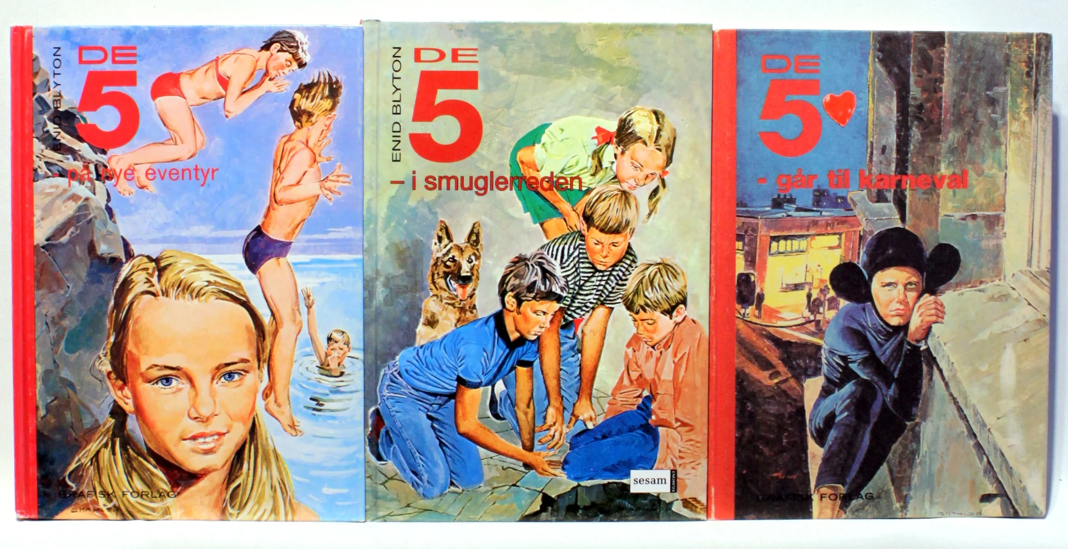 De fem i smuglerreden. De fem på nye eventyr. De fem går til karneval
