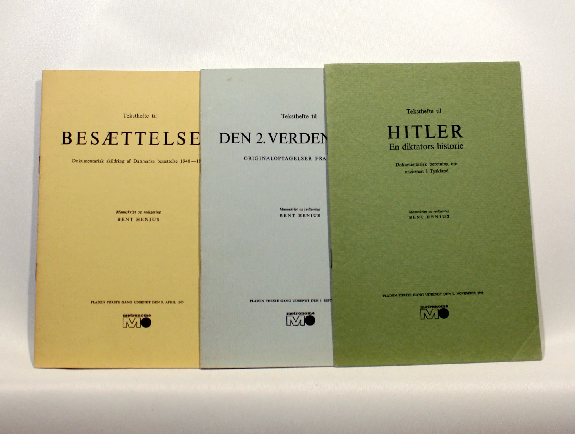 Teksthefte til: Besættelsen, Den 2. Verdenskrig, Hitler. 3 stk.