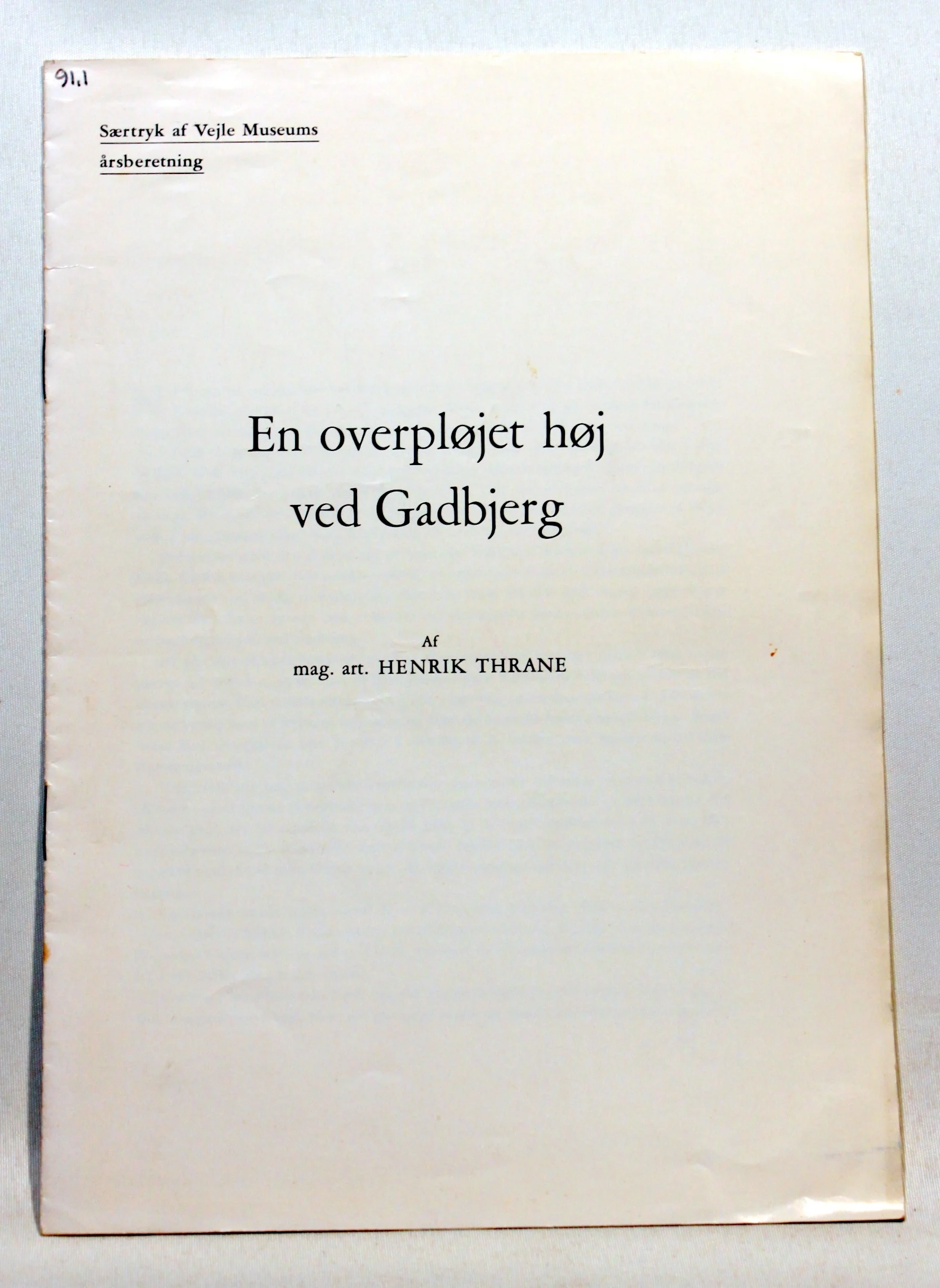 En overpløjet høj ved Gadbjerg