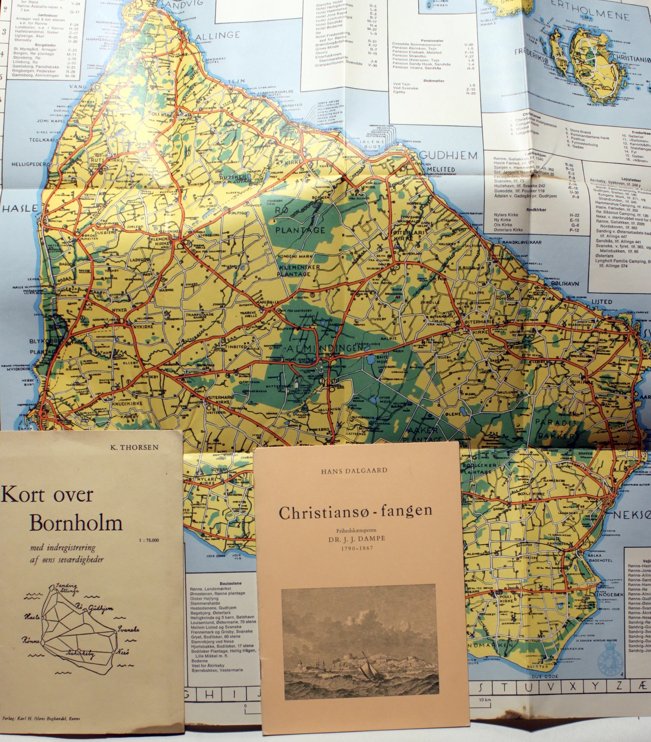 Christiansø-fangen. Frihedskæmperen dr. J.J. Dampe 1790-1867. Kort over Bornholm