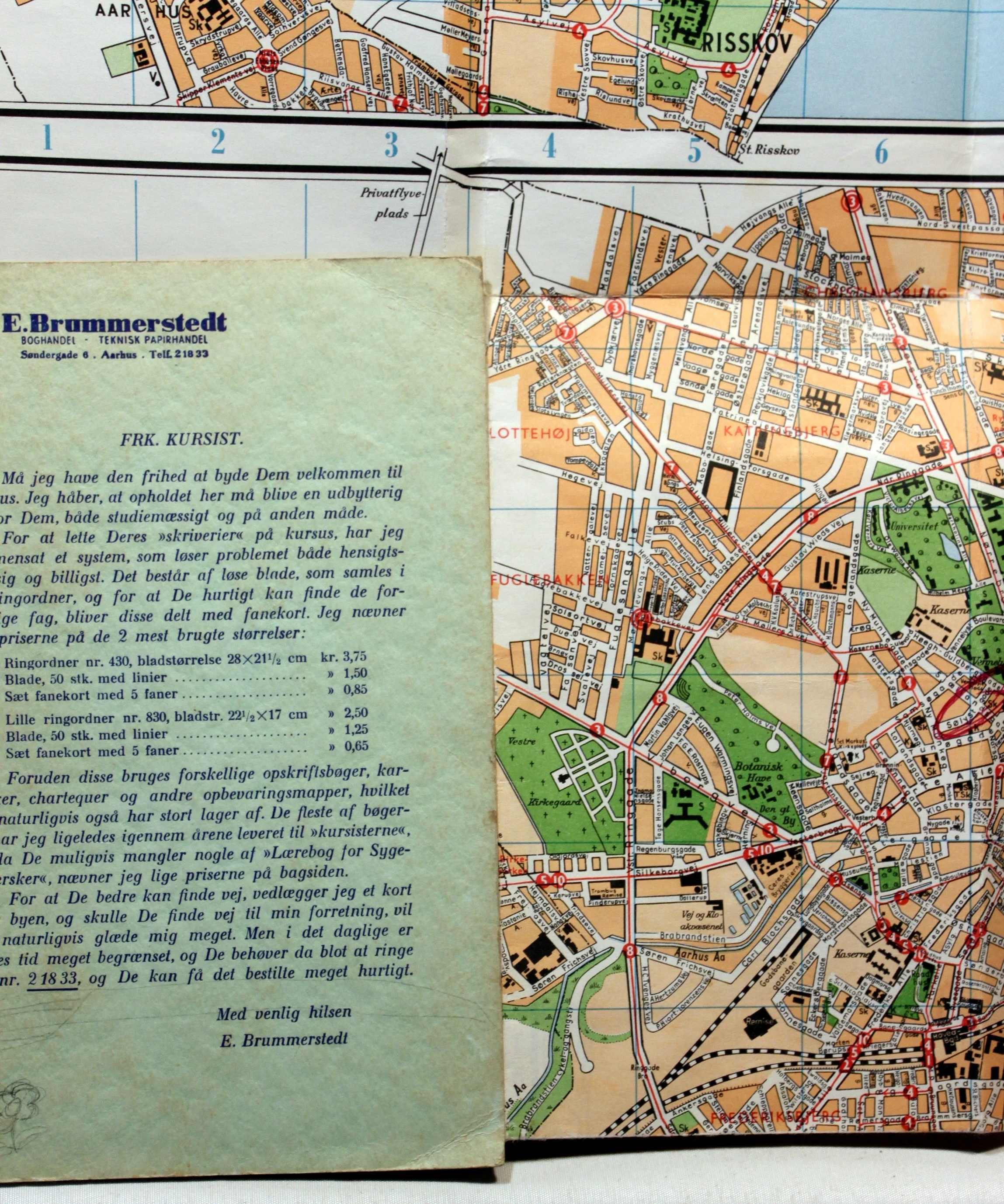 Kort. Aarhus med forstæder.
