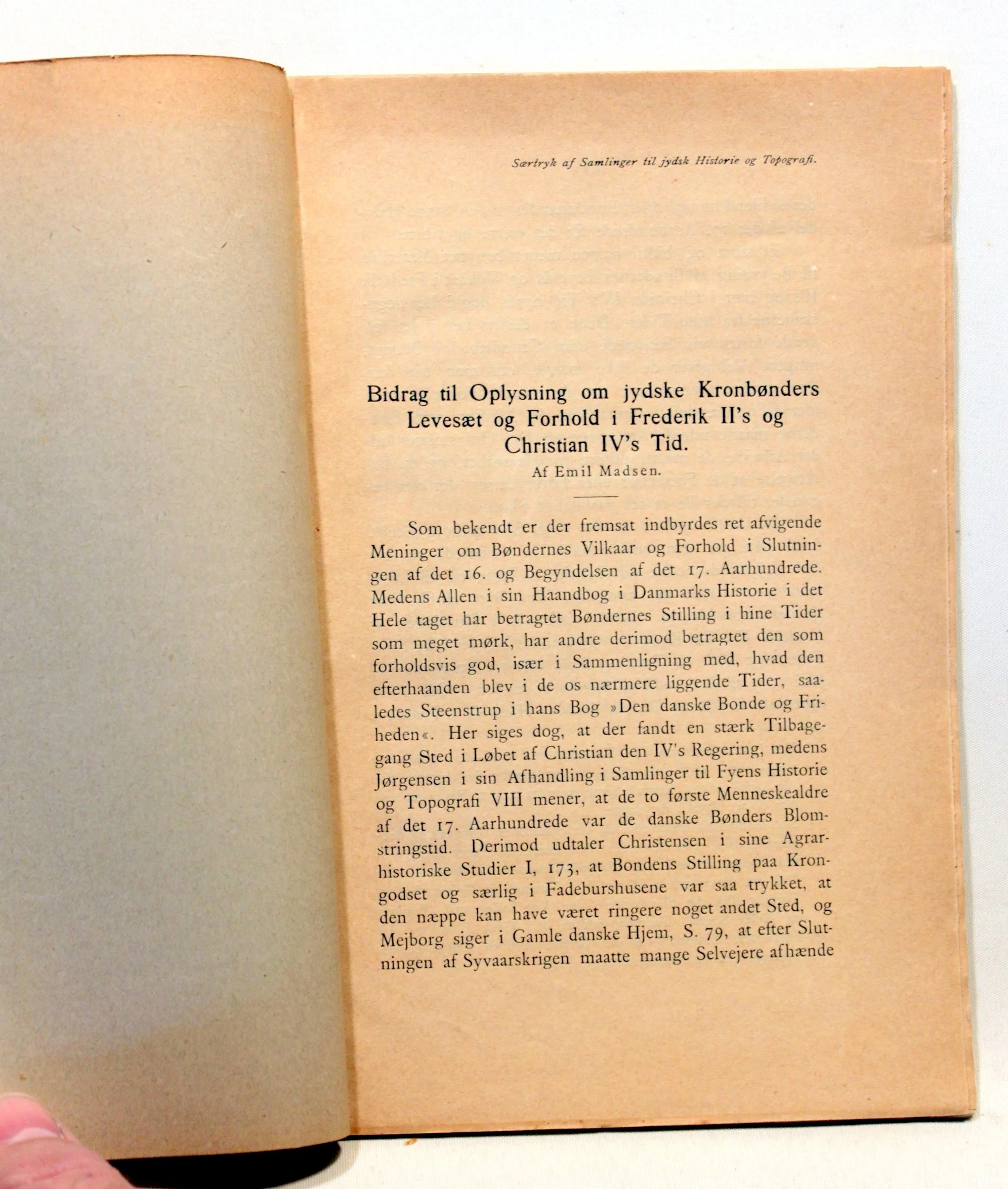 Bidrag til oplysning om jydske kronbønders levesæt og forhold i Frederik II’s og Christian IV’s tid