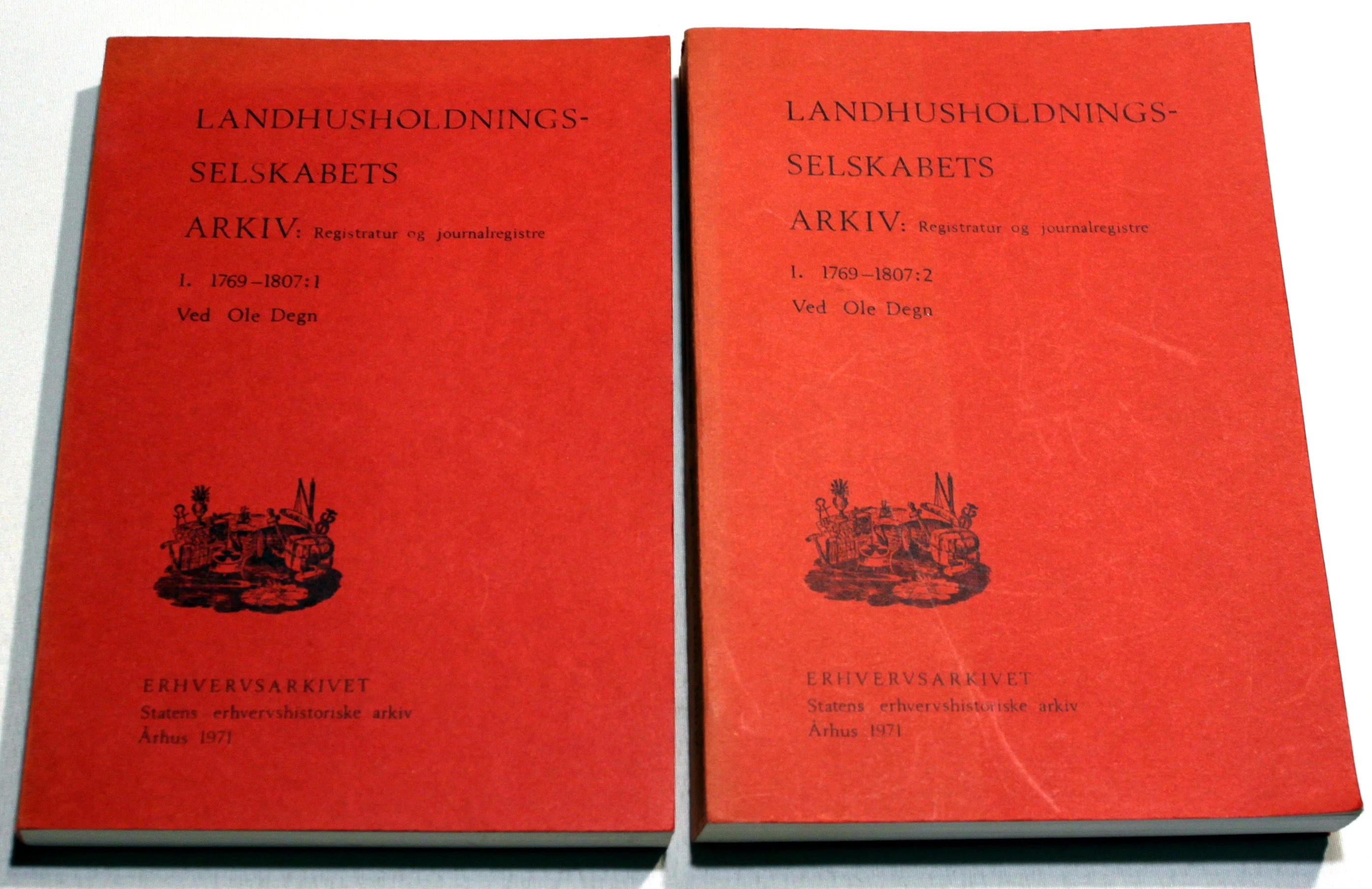 Landhusholdningsselskabets arkiv. Registratur og journalregistre. 2 Bind