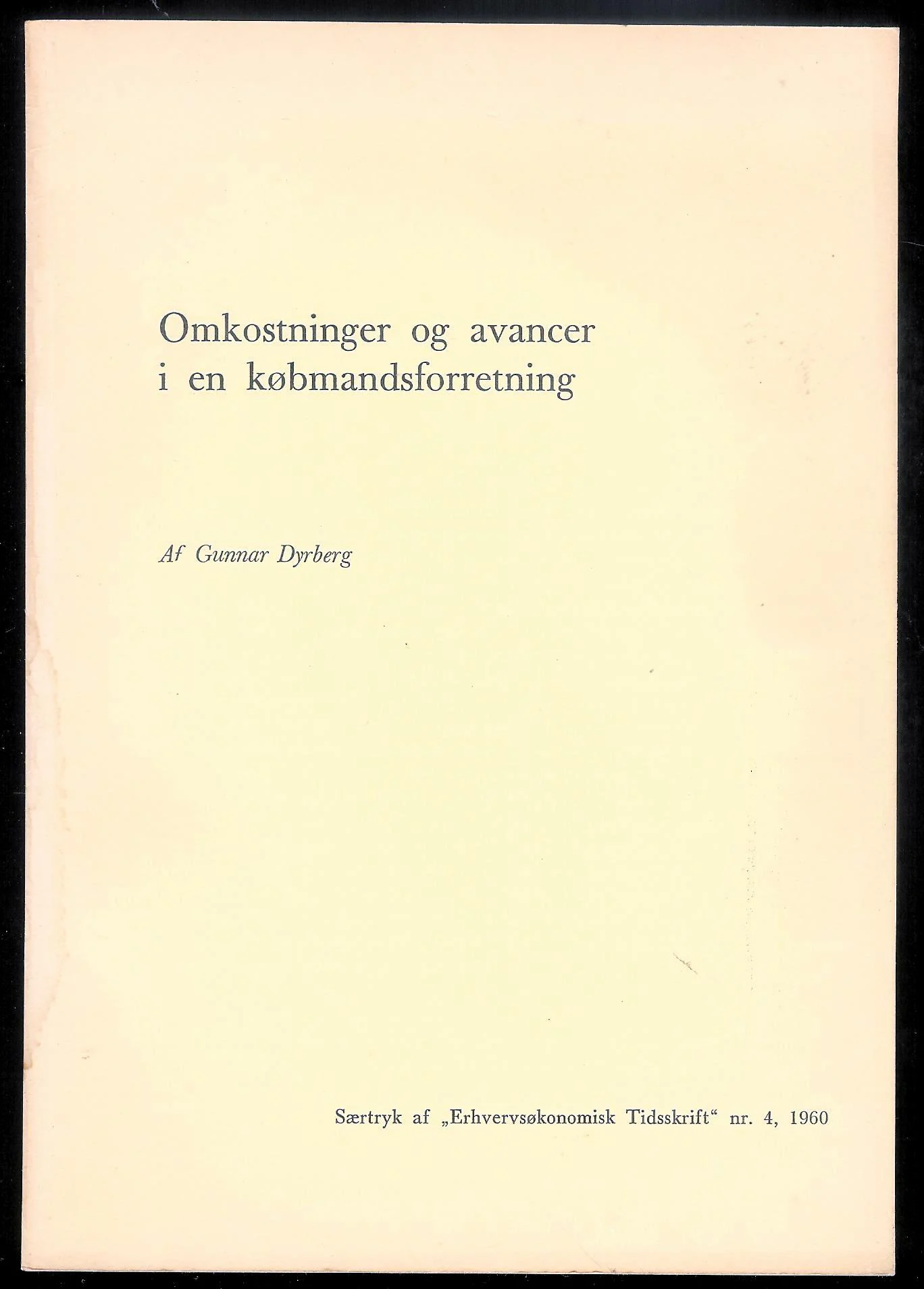Omkostninger og avancer i en købmandsforretning
