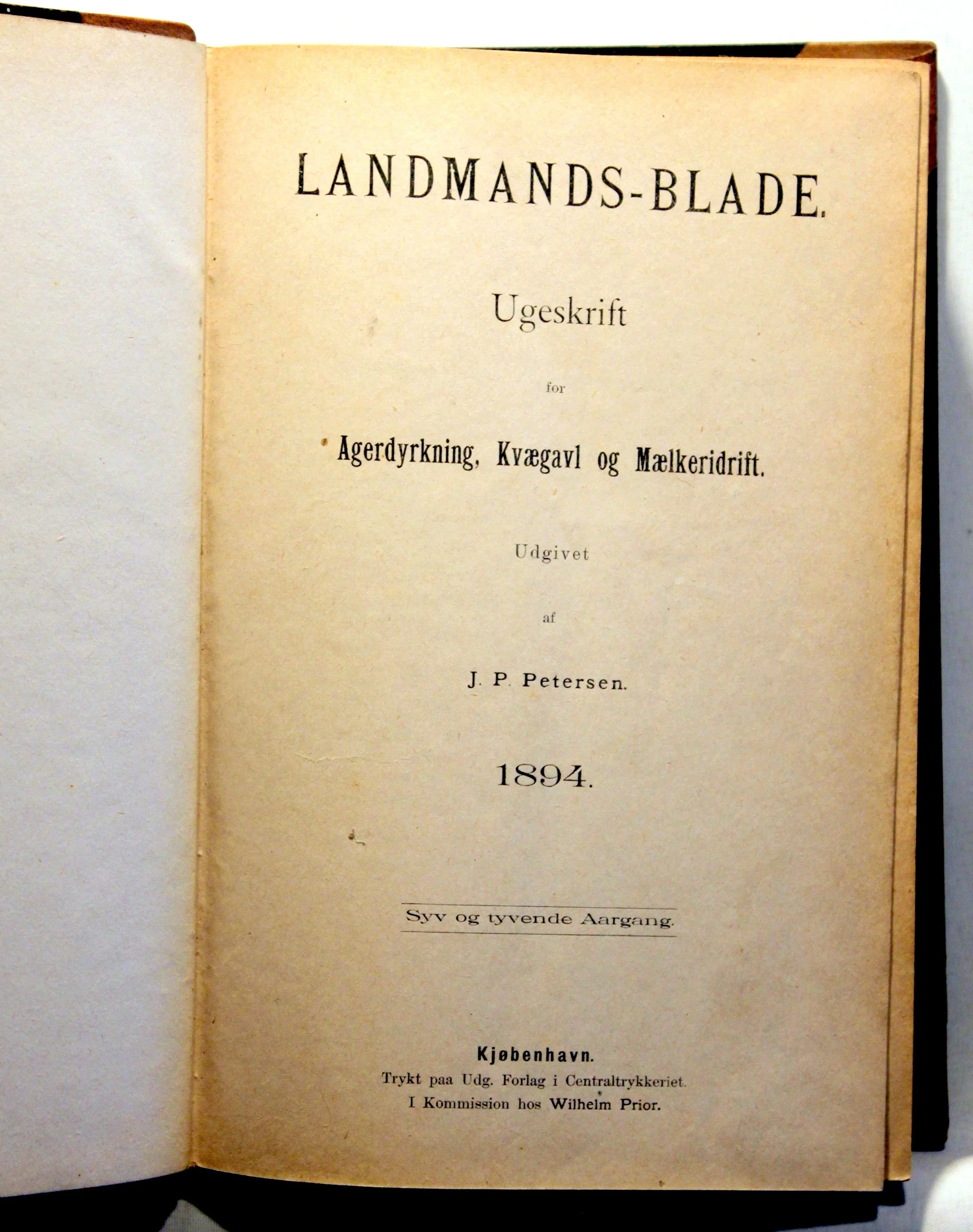 Landmands-Blade. Ugeskrift for Agerdyrkning, Kvægavl og Mælkeridrift. Med tillæg.