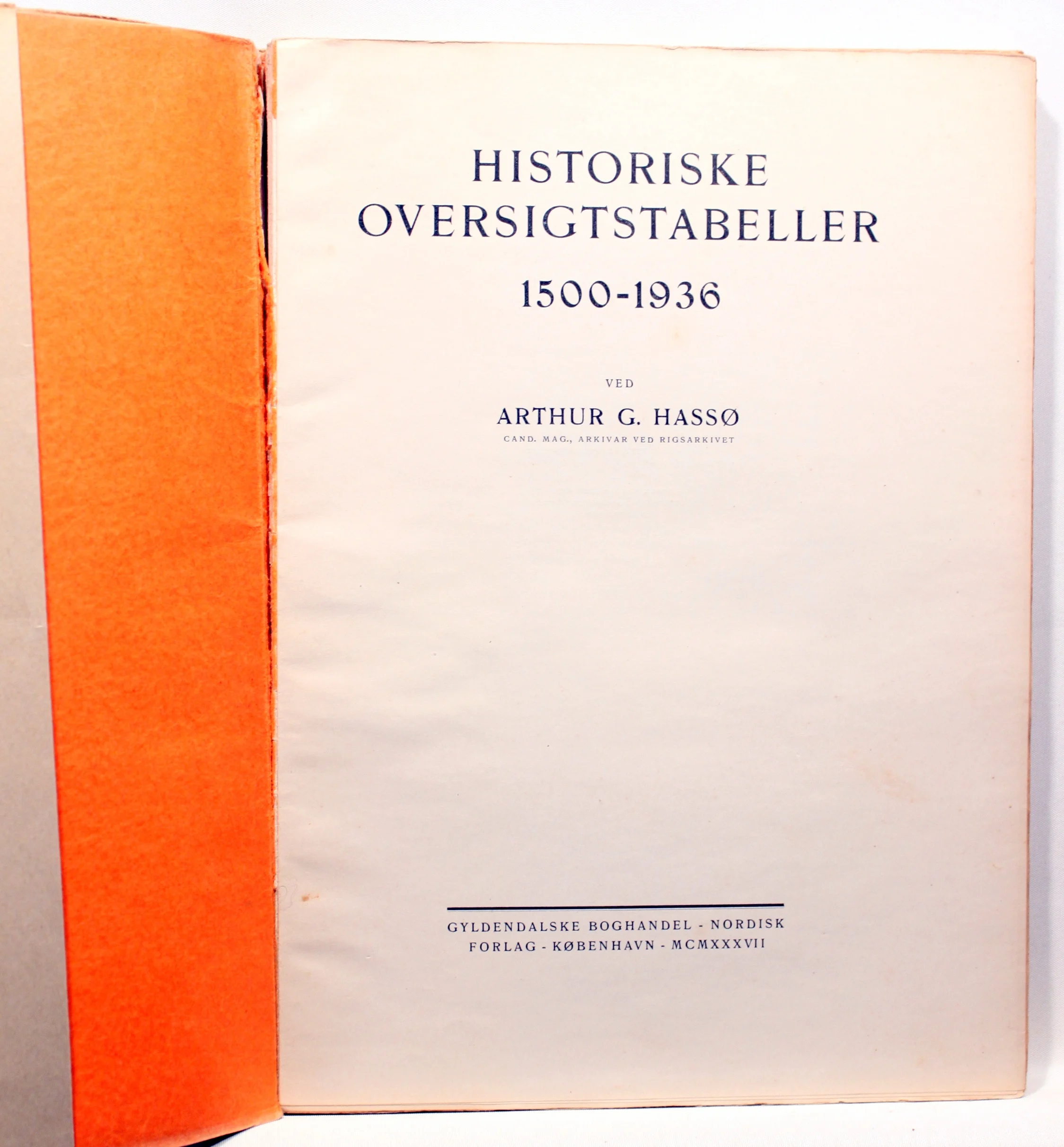 Historiske oversigtstabeller 1500-1936