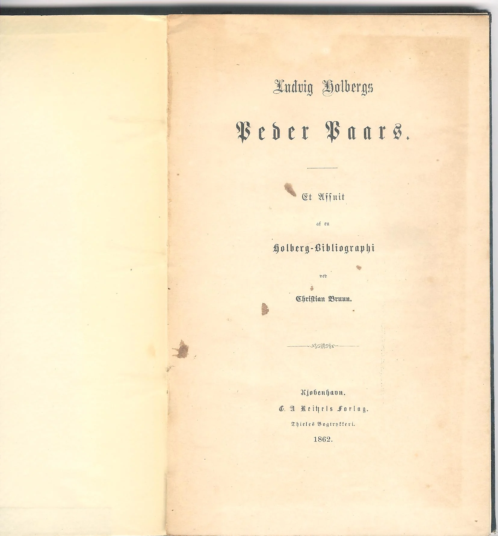 Ludvig Holbergs Peder Paars. Et afsnit af en Holberg-bibliographi