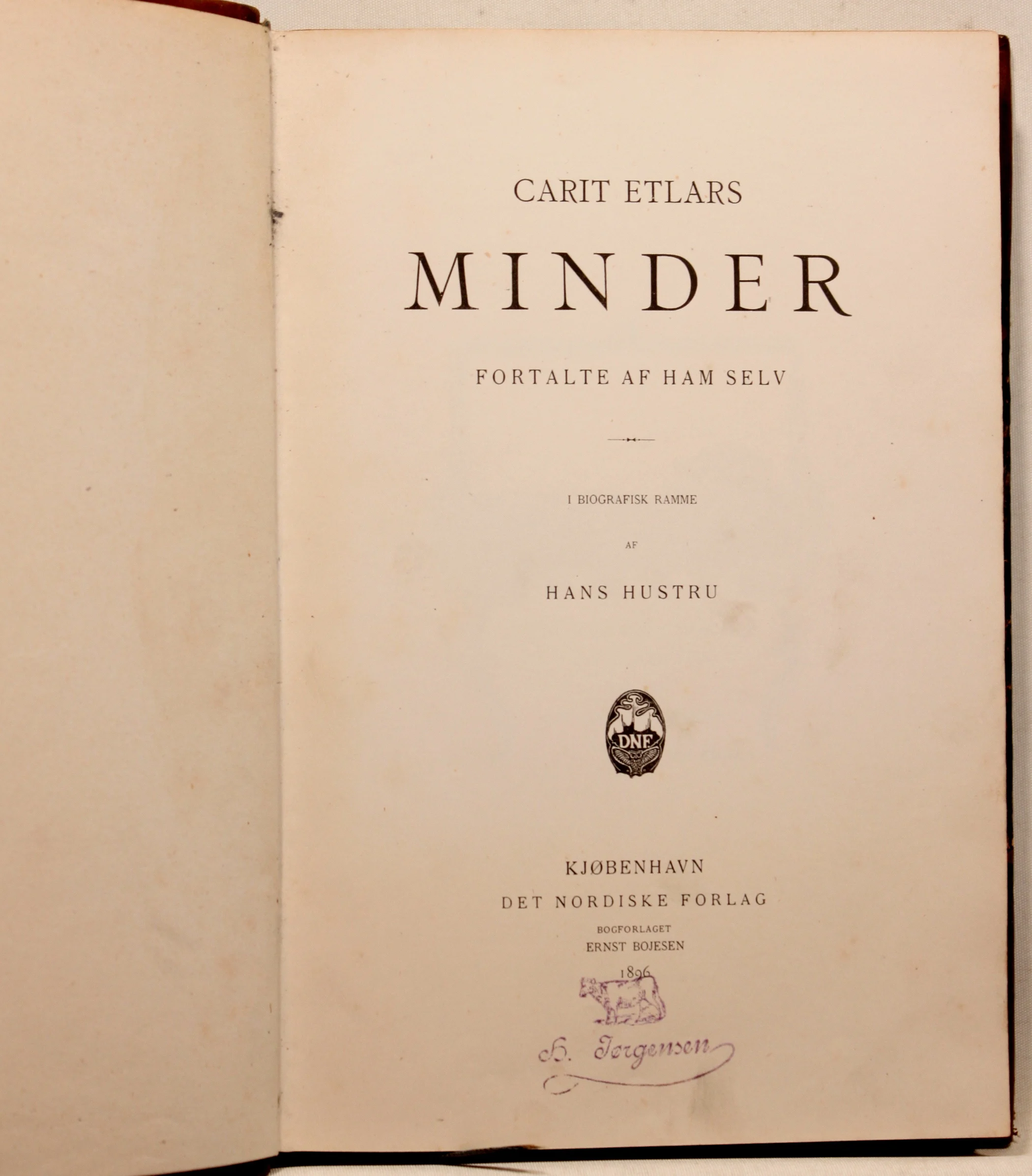 Carit Etlars minder. Fortalte af ham selv