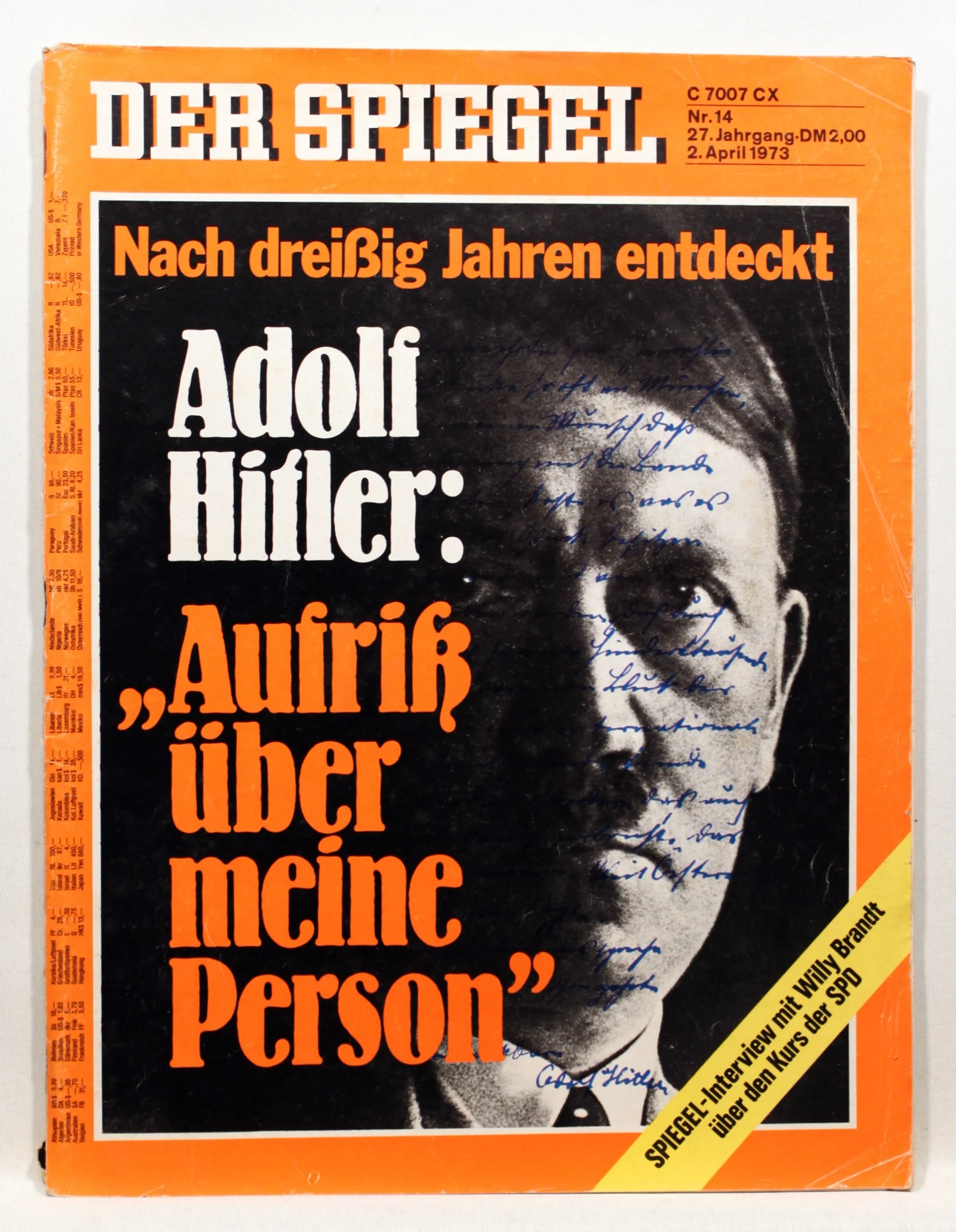 Nach dreißig Jahren entdeckt Adolf Hitler: “Aufrik über meine person”