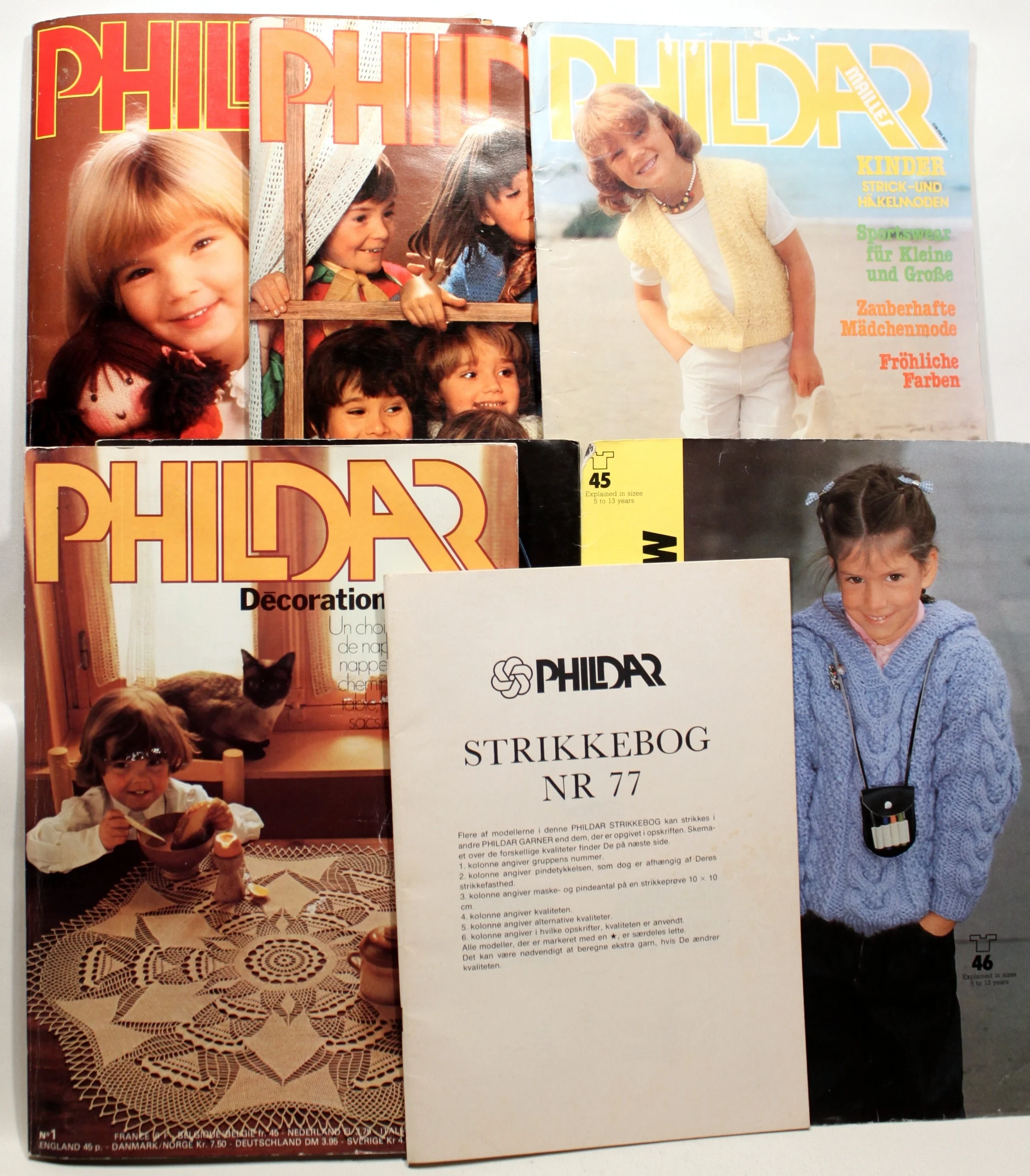 Phildar opskriftshæfter. 5 stk.