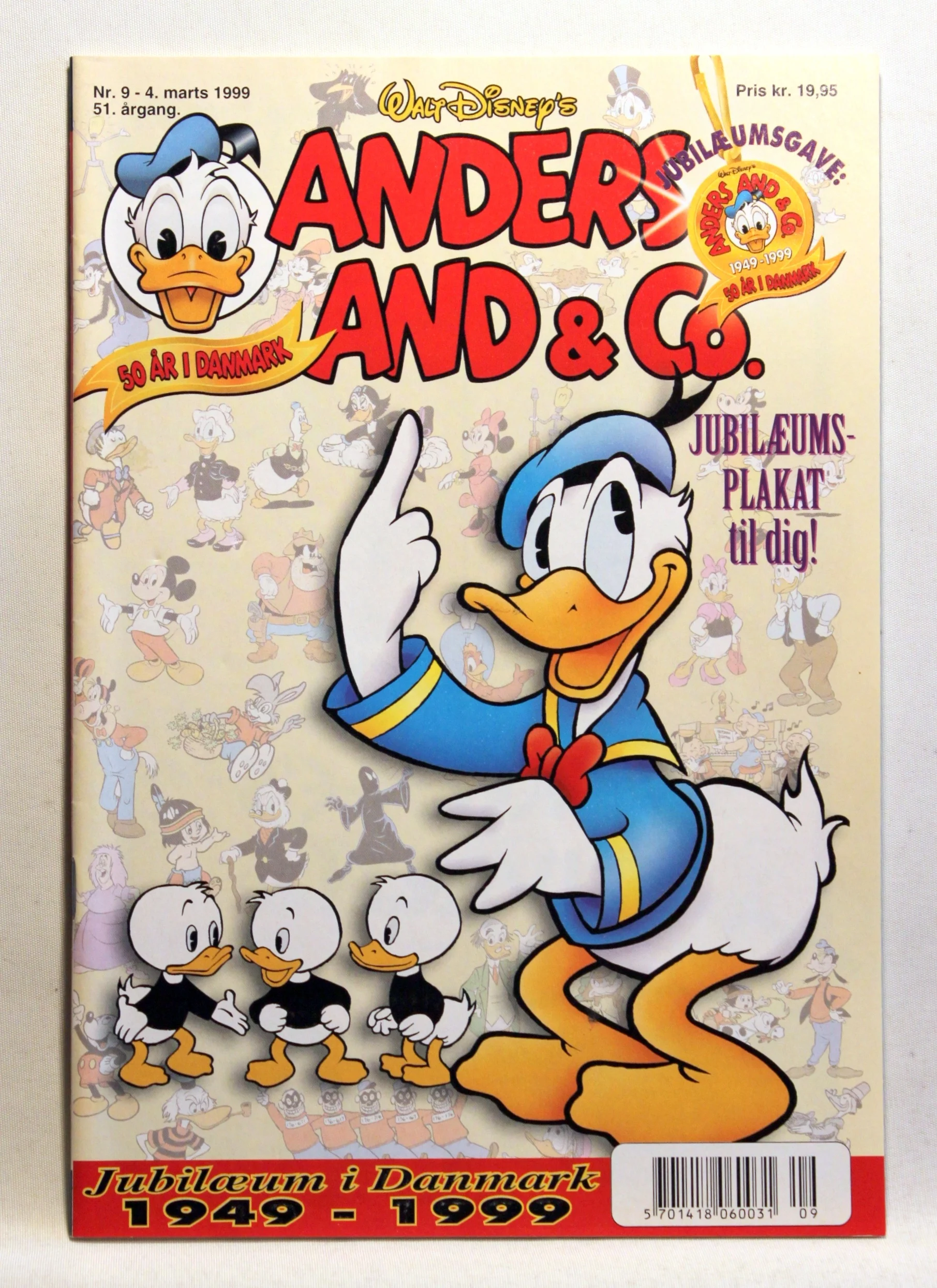 Anders And & Co. Nr. 9. 4. marts. 51. årgang. (Jubilæum i Danmark)