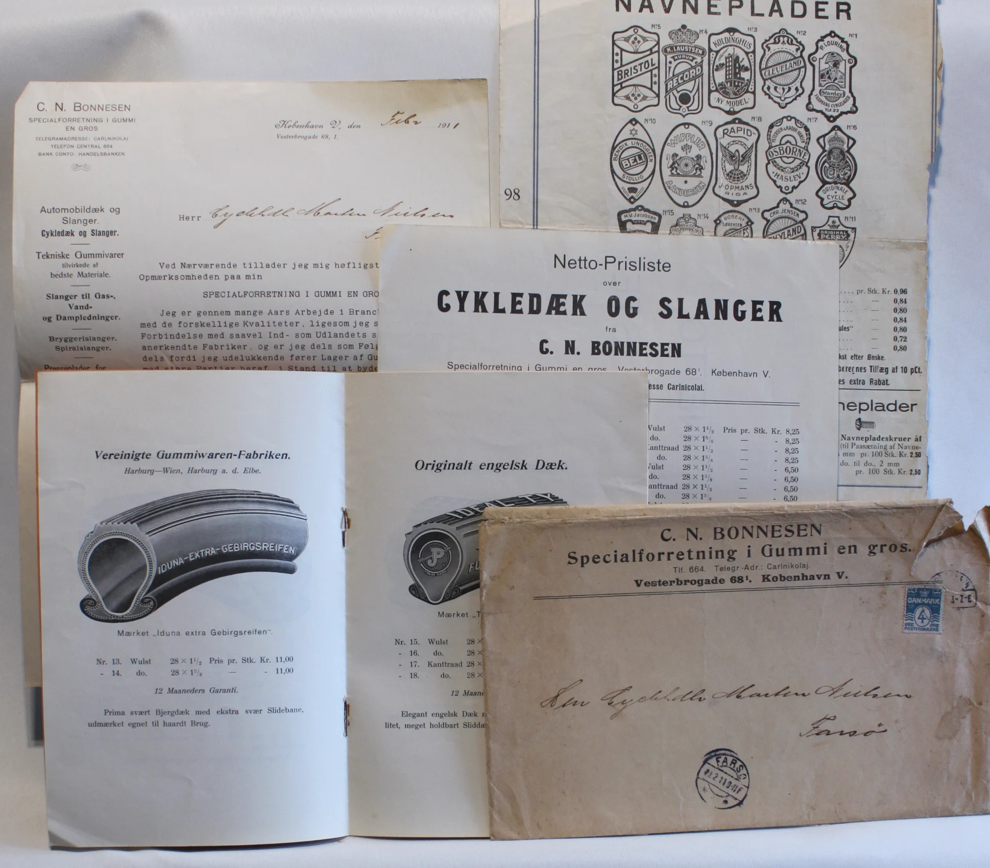 Special-Katalog over Dæk og Slanger til Cykler 1911. m.m.