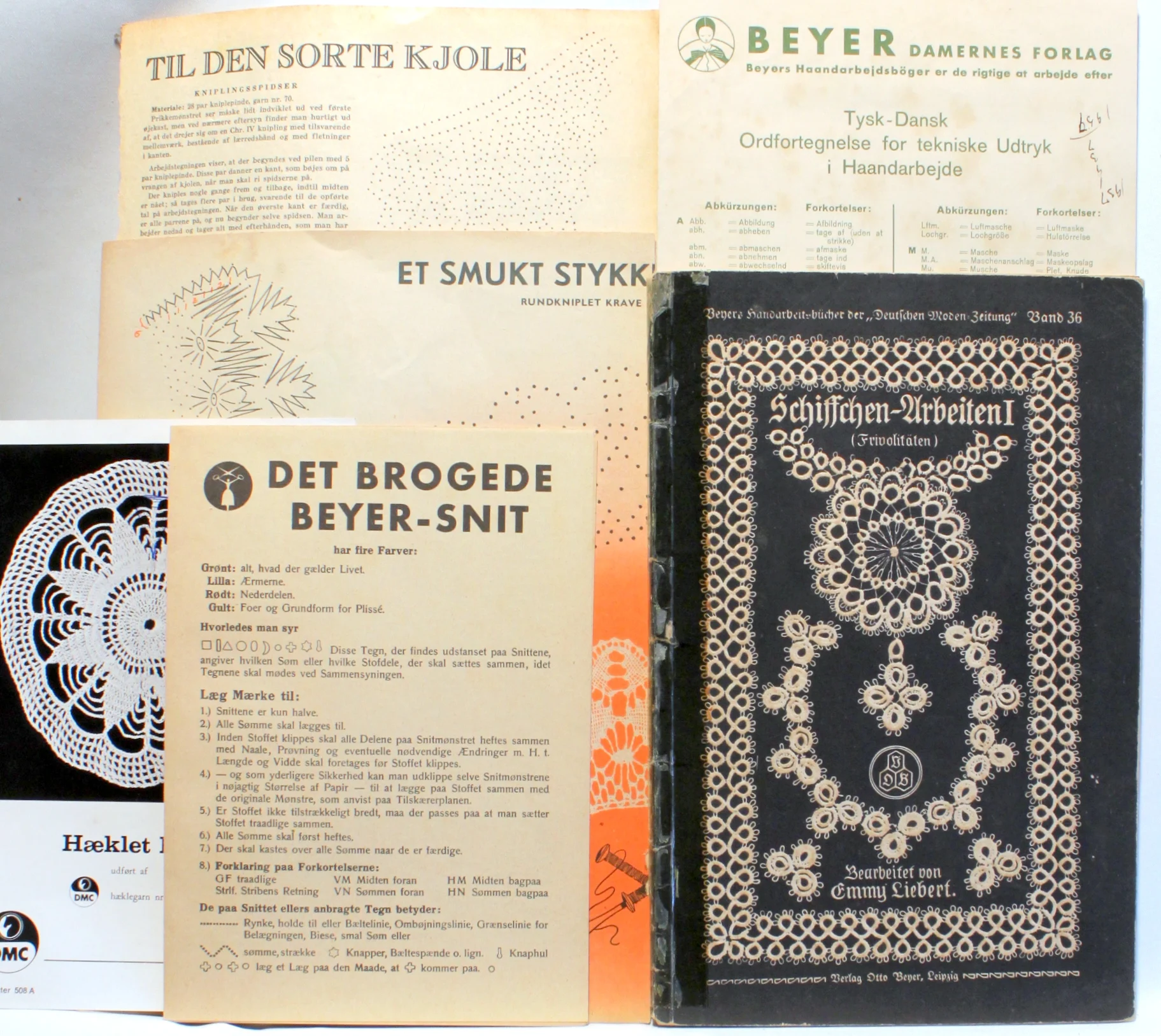 Schiffchenarbeit (Frivolitäten). Beyer ordfortegnelse Tysk-Dansk