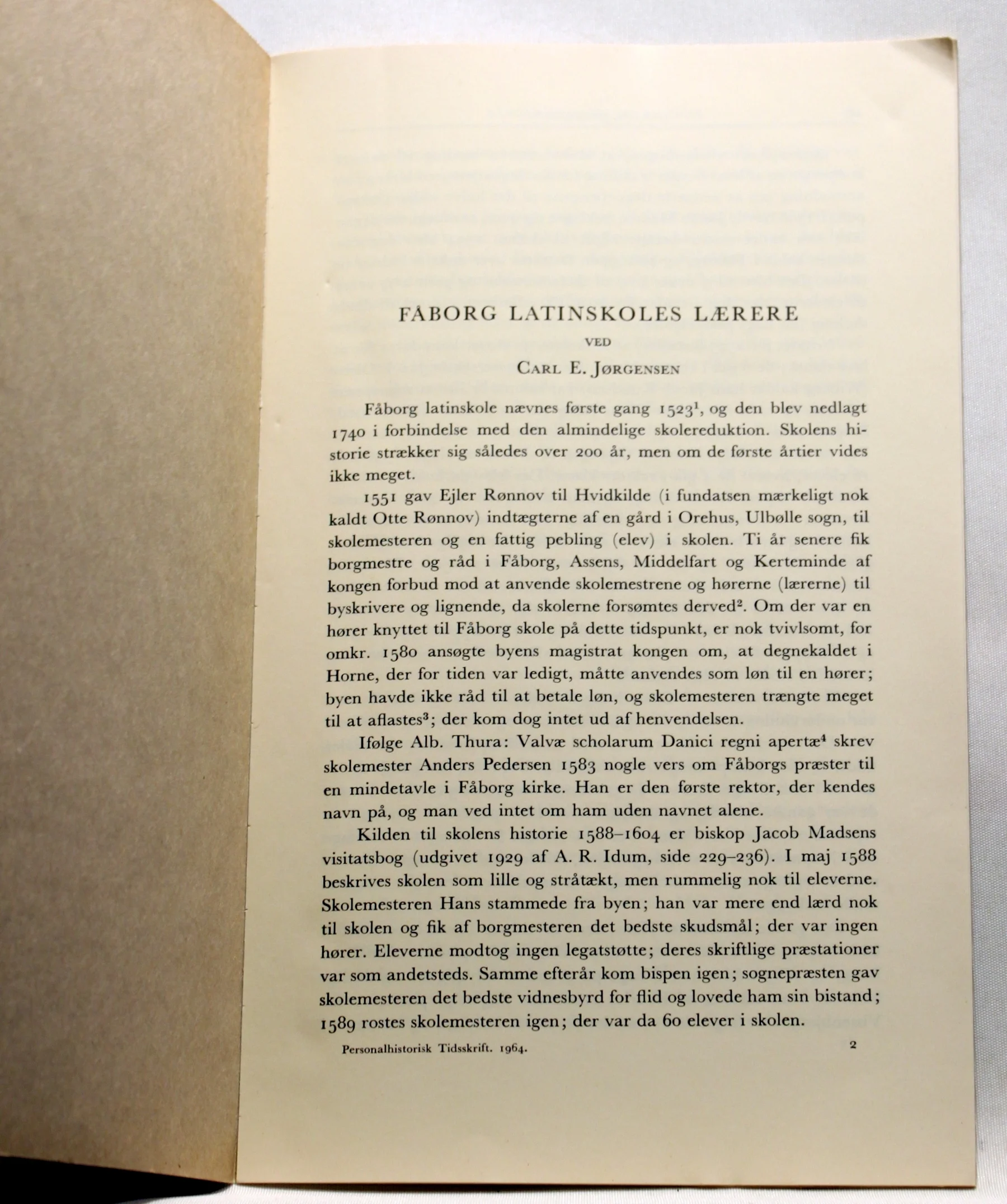 Fåborg Latinskoles Lærere