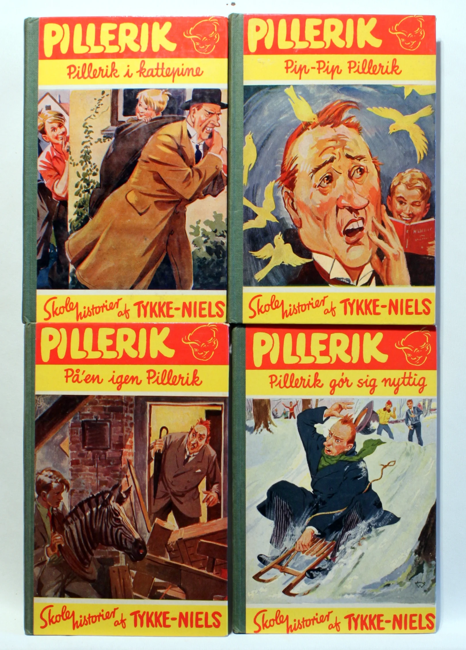 Pillerik. Skole historier af Tykke-Niels. 4 Stk.