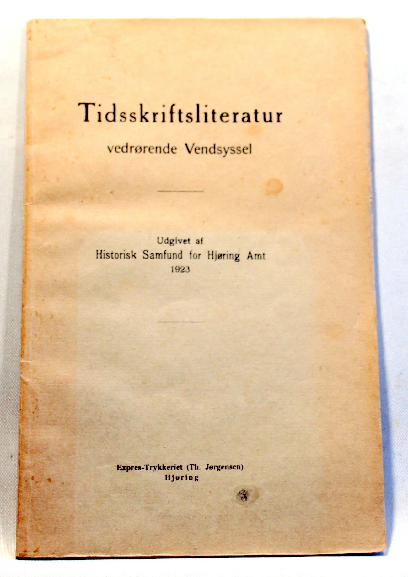Tidsskriftsliteratur vedrørende Vendsyssel