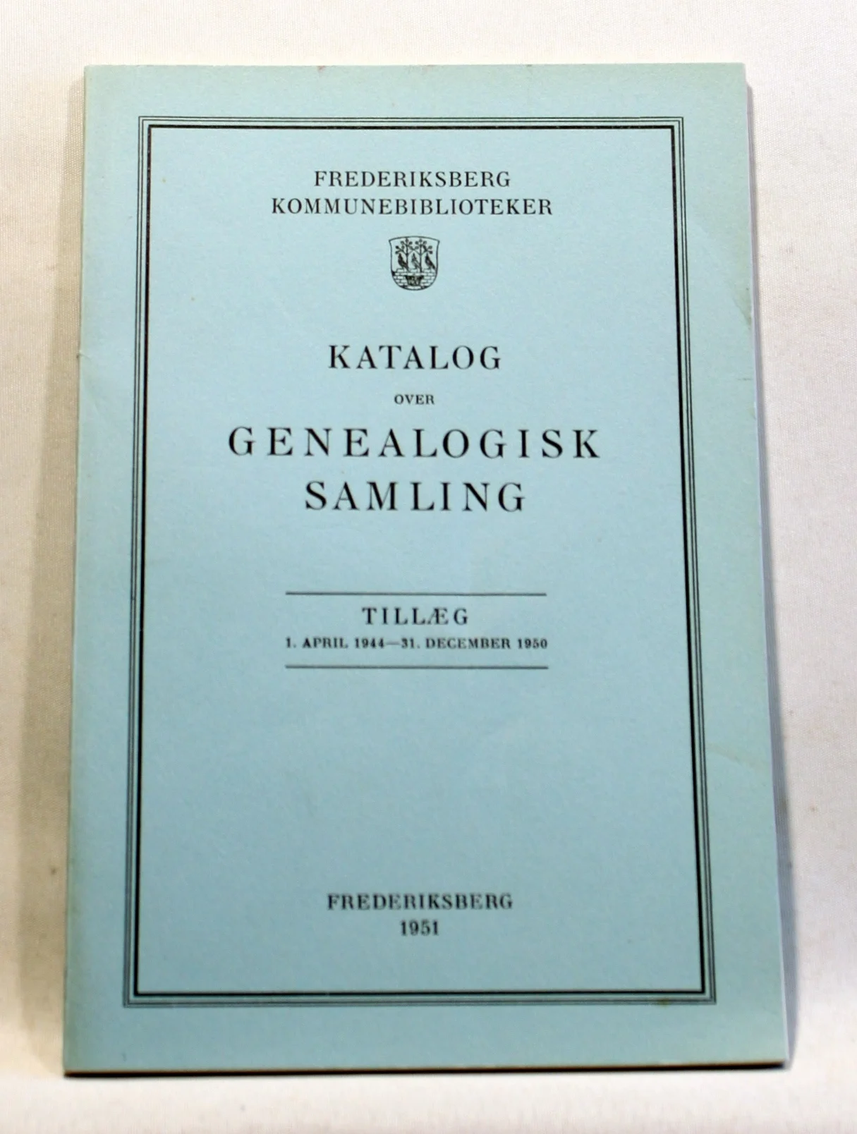 Katalog over genealogisk samling – Tillæg 1. april 1944 – 31. december 1950