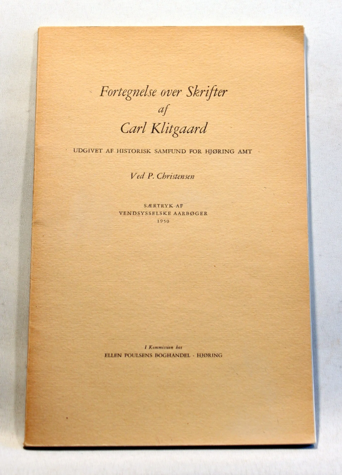 Fortegnelse over skrifter af Carl klitgaard