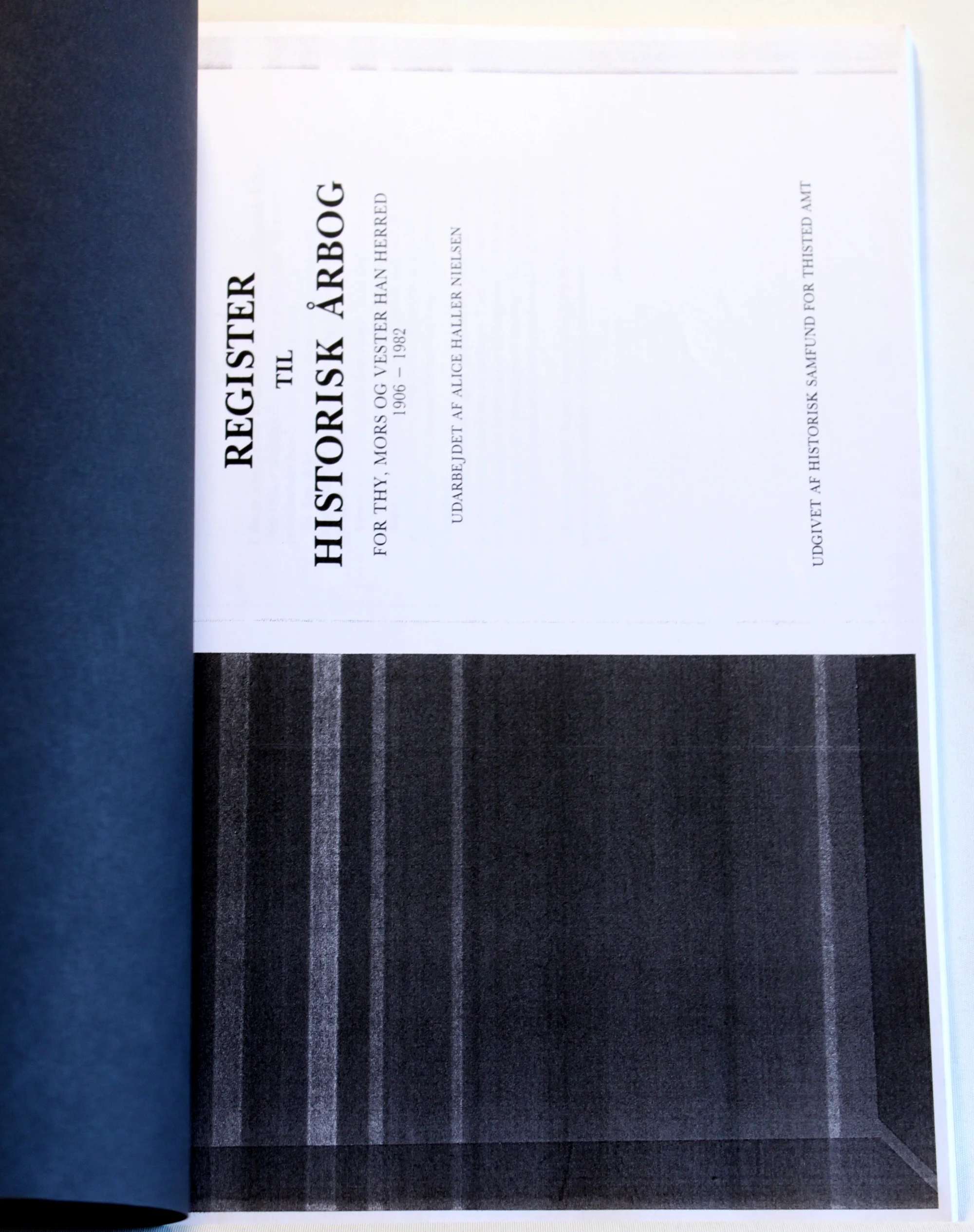 Register til Historisk Årbog for Thy, Mors og Vester Han Herred 1906-1982