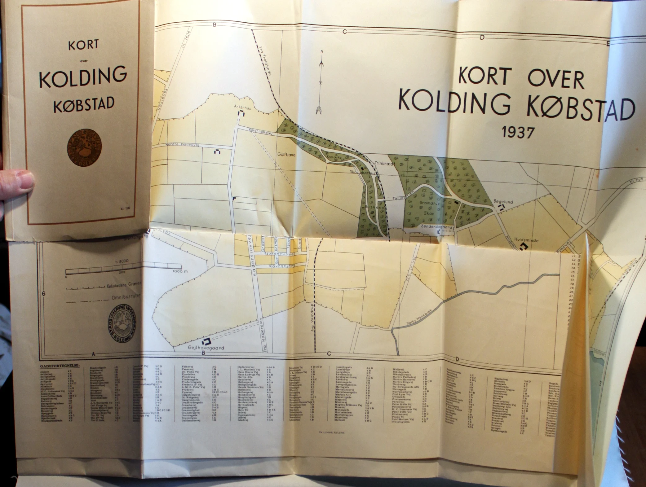 Kort over Kolding købstad 1937