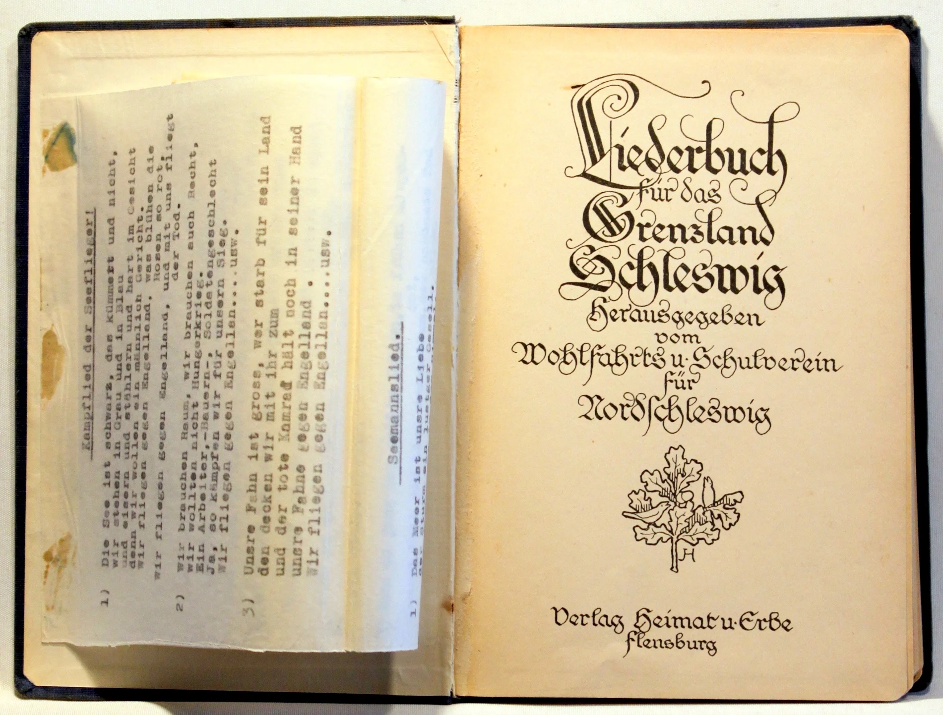 Liederbuch für das Grenzland Schleswig